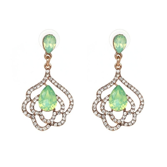 Last 1! Crystal Vintage Bridal statement Earrings - Picture 1 of 5